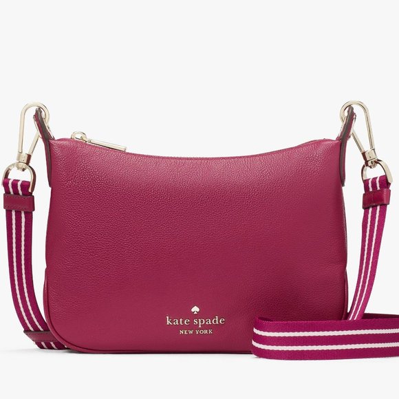 New Kate Spade Rosie Small Crossbody Pebbled Leather Dark Raspberry - Picture 1 of 5